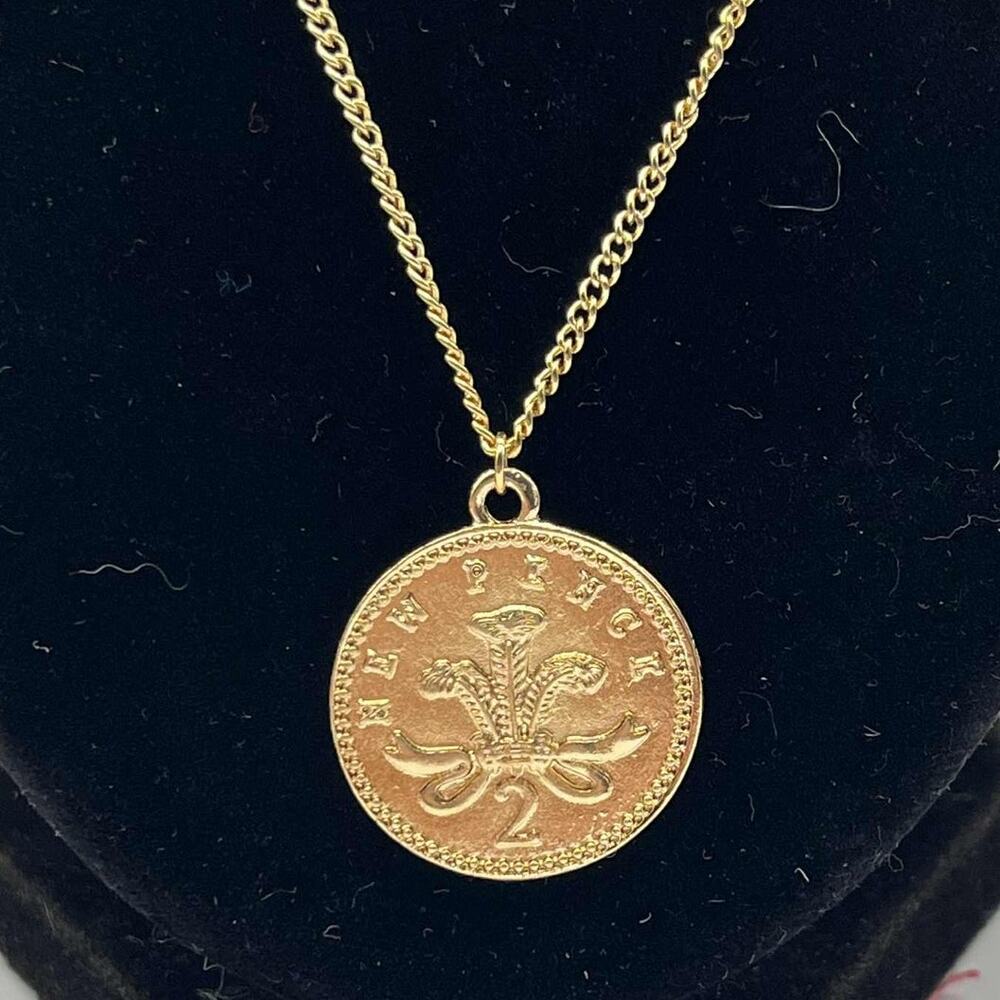 Gold 2 Pence Layered Necklace - Picture 2 of 4